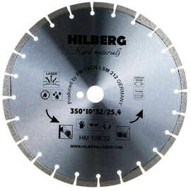 Диск алмазный по асфальту и граниту Hilberg Hard Materials 350x32/25.4мм (HM108/32) — Фото 1