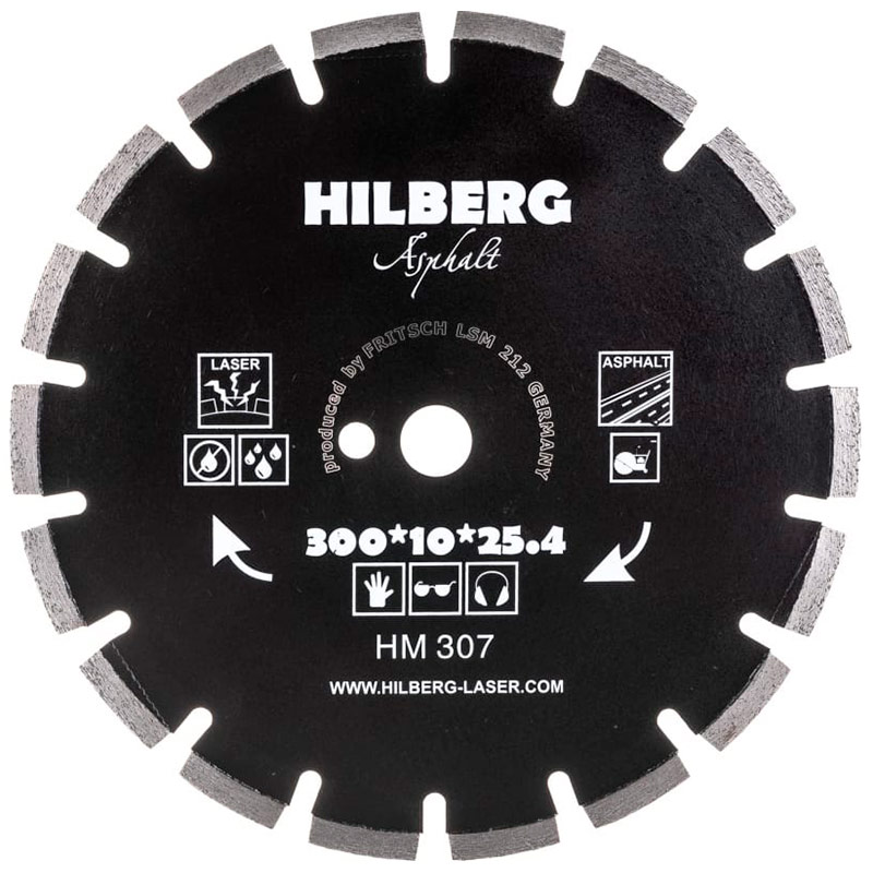 Диск алмазный по асфальту Hilberg Hard Materials 300x25.4мм (HM307) — Фото 2