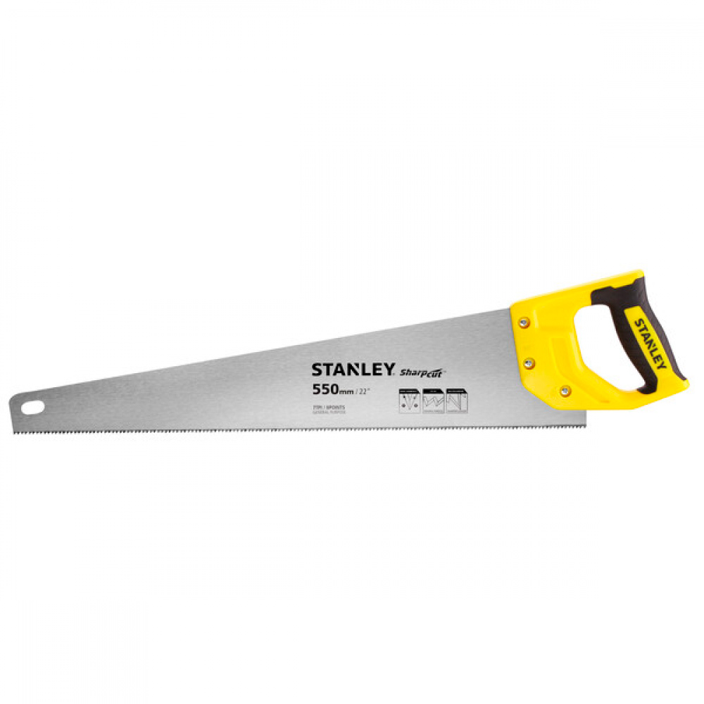 Ножовка по дереву STANLEY SharpCut TPI7 550мм STHT20368-1 — Фото 2
